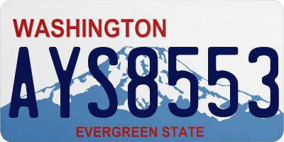 WA license plate AYS8553