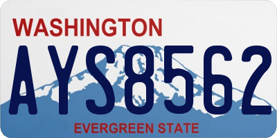 WA license plate AYS8562