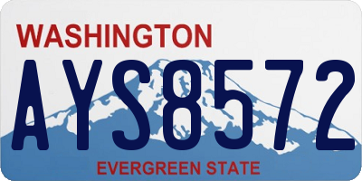 WA license plate AYS8572