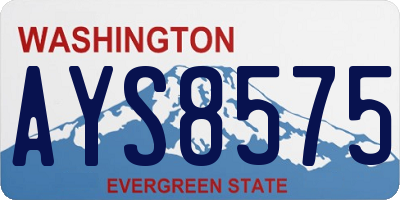 WA license plate AYS8575