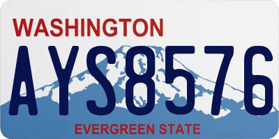 WA license plate AYS8576