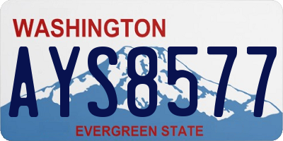 WA license plate AYS8577