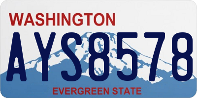 WA license plate AYS8578