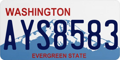WA license plate AYS8583