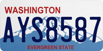 WA license plate AYS8587