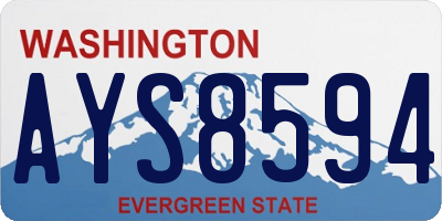 WA license plate AYS8594