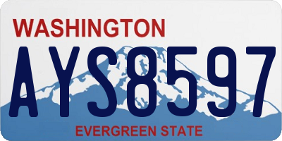 WA license plate AYS8597