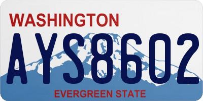 WA license plate AYS8602