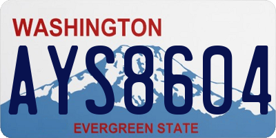 WA license plate AYS8604