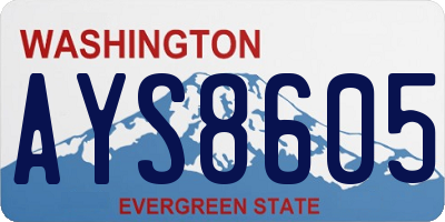WA license plate AYS8605