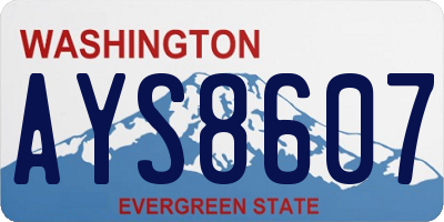 WA license plate AYS8607