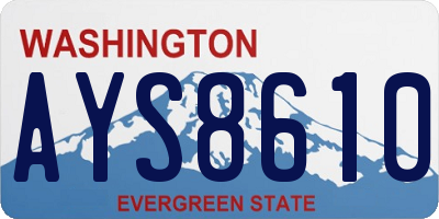 WA license plate AYS8610