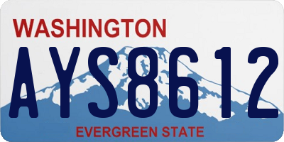 WA license plate AYS8612