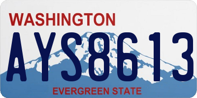 WA license plate AYS8613