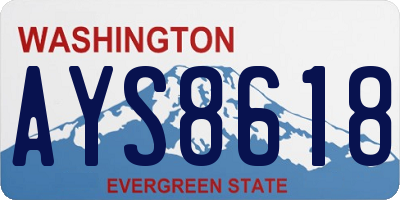 WA license plate AYS8618