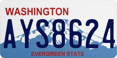 WA license plate AYS8624