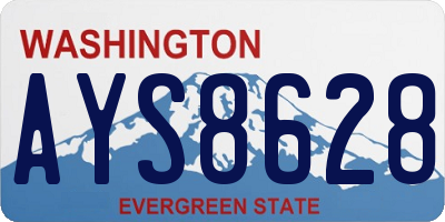 WA license plate AYS8628
