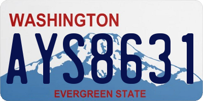WA license plate AYS8631