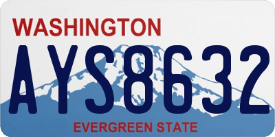 WA license plate AYS8632