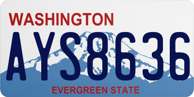 WA license plate AYS8636