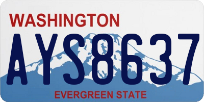 WA license plate AYS8637