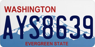 WA license plate AYS8639