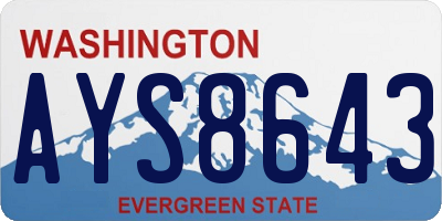 WA license plate AYS8643