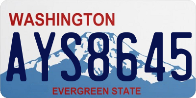 WA license plate AYS8645