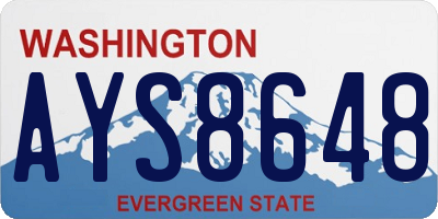 WA license plate AYS8648
