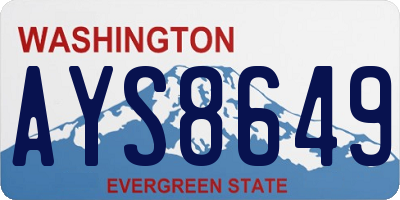 WA license plate AYS8649