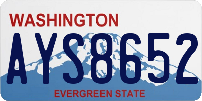 WA license plate AYS8652