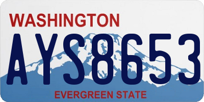 WA license plate AYS8653