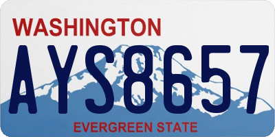 WA license plate AYS8657