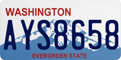 WA license plate AYS8658