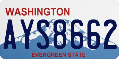 WA license plate AYS8662
