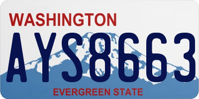 WA license plate AYS8663