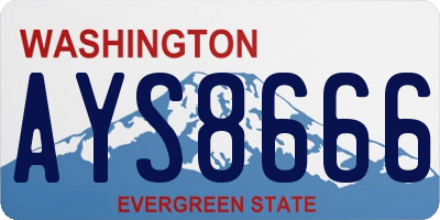 WA license plate AYS8666