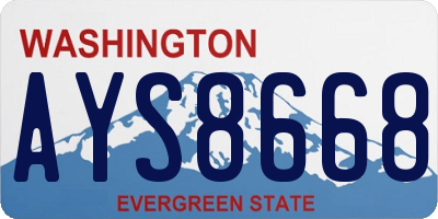 WA license plate AYS8668