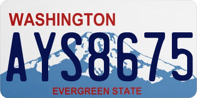 WA license plate AYS8675