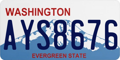 WA license plate AYS8676