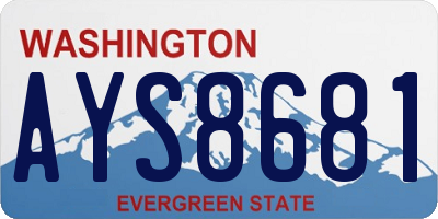 WA license plate AYS8681