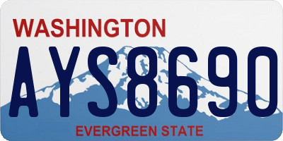 WA license plate AYS8690