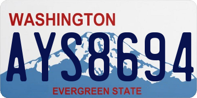 WA license plate AYS8694