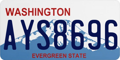 WA license plate AYS8696