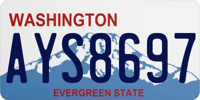 WA license plate AYS8697