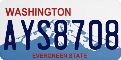 WA license plate AYS8708