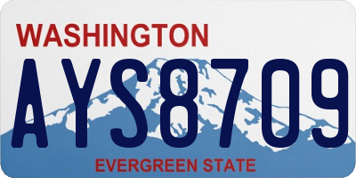WA license plate AYS8709