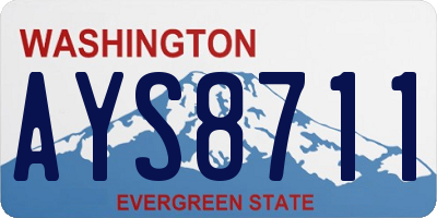 WA license plate AYS8711