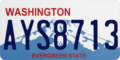 WA license plate AYS8713