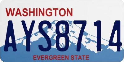 WA license plate AYS8714